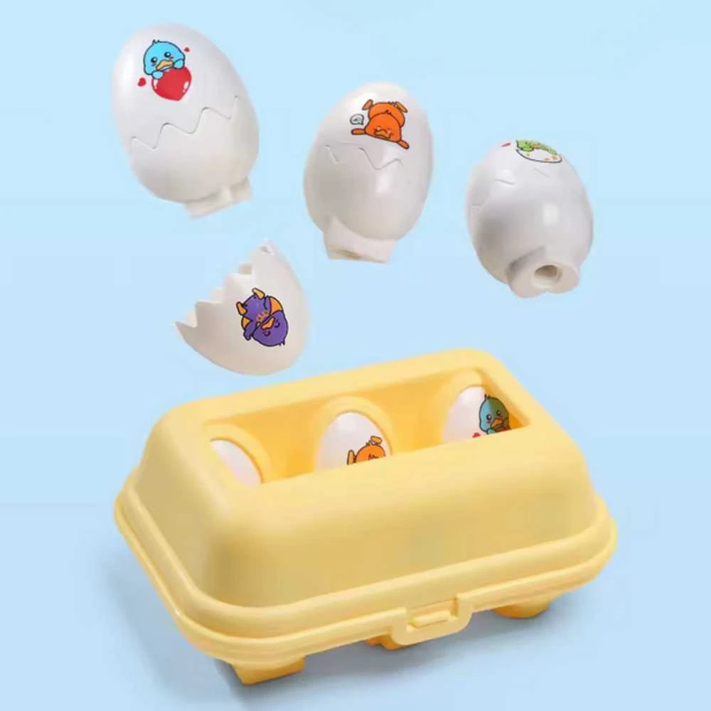 WOOPIE 54146Montessori Sorter Dėlionės Rungtynės Formos Juokingi Viščiukai Kiaušiniai 6vnt