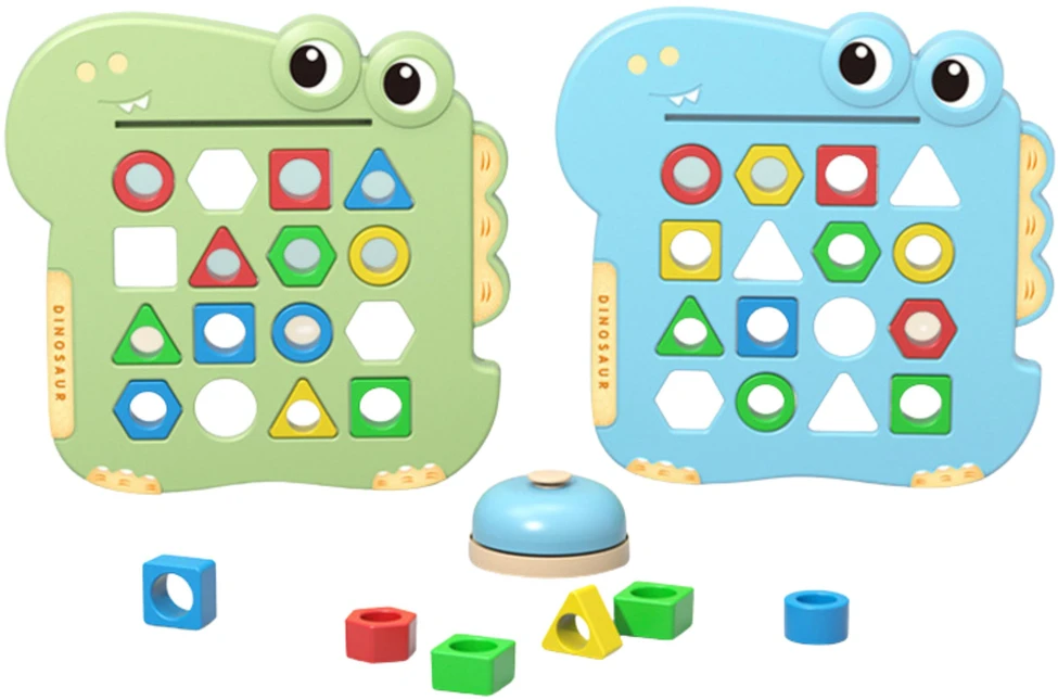 WOOPIE Žaidimas Montessori Dinozauras - Formų Atitikimo Žaidimas