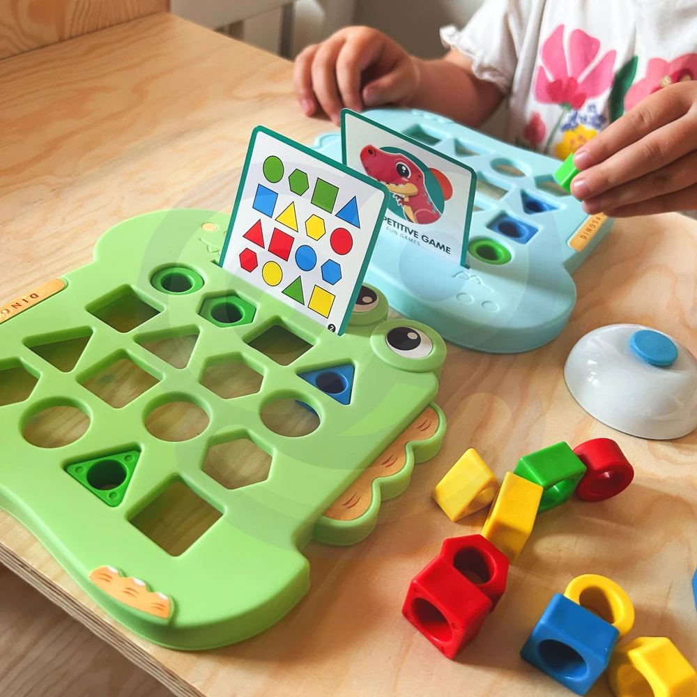 WOOPIE Žaidimas Montessori Dinozauras - Formų Atitikimo Žaidimas