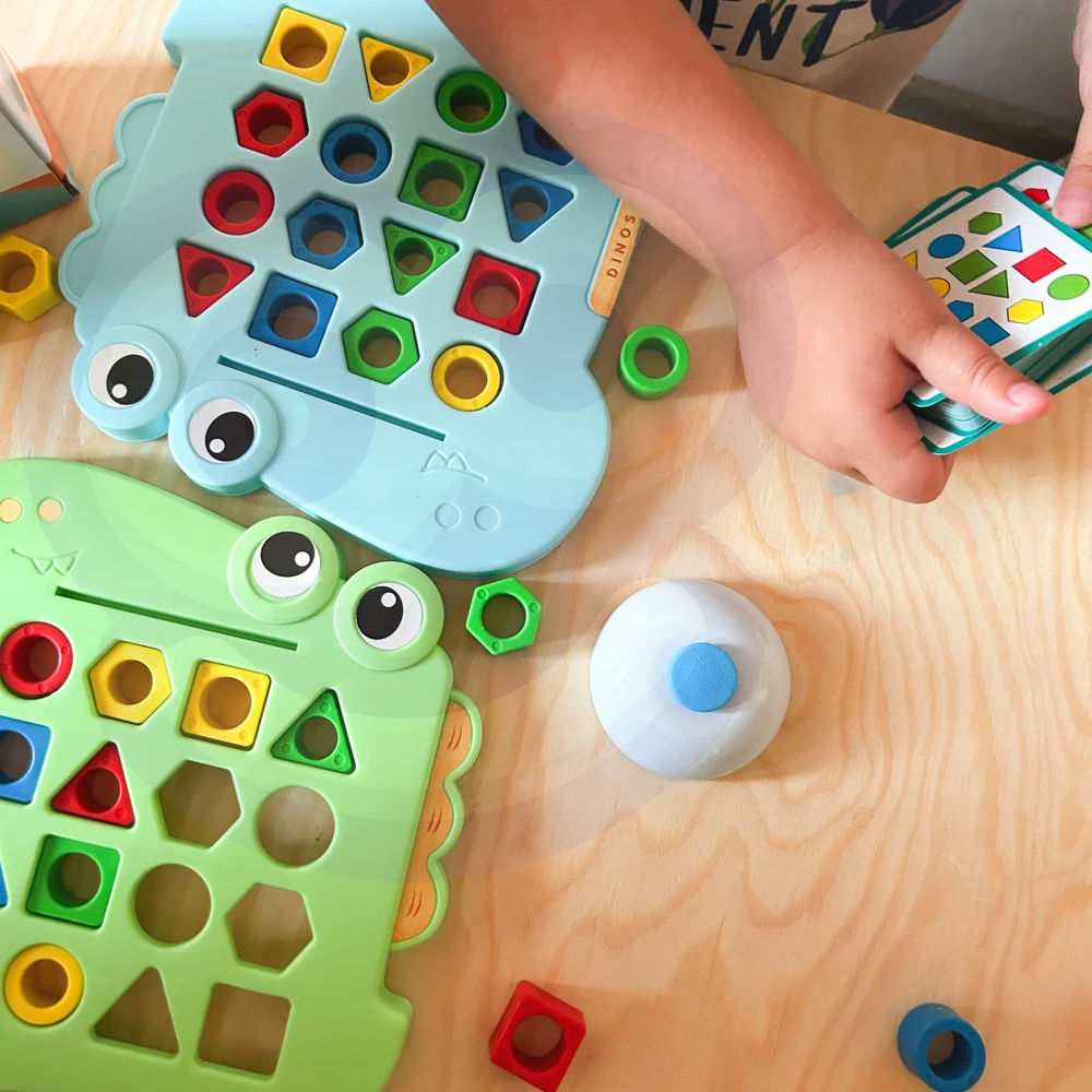WOOPIE Žaidimas Montessori Dinozauras - Formų Atitikimo Žaidimas