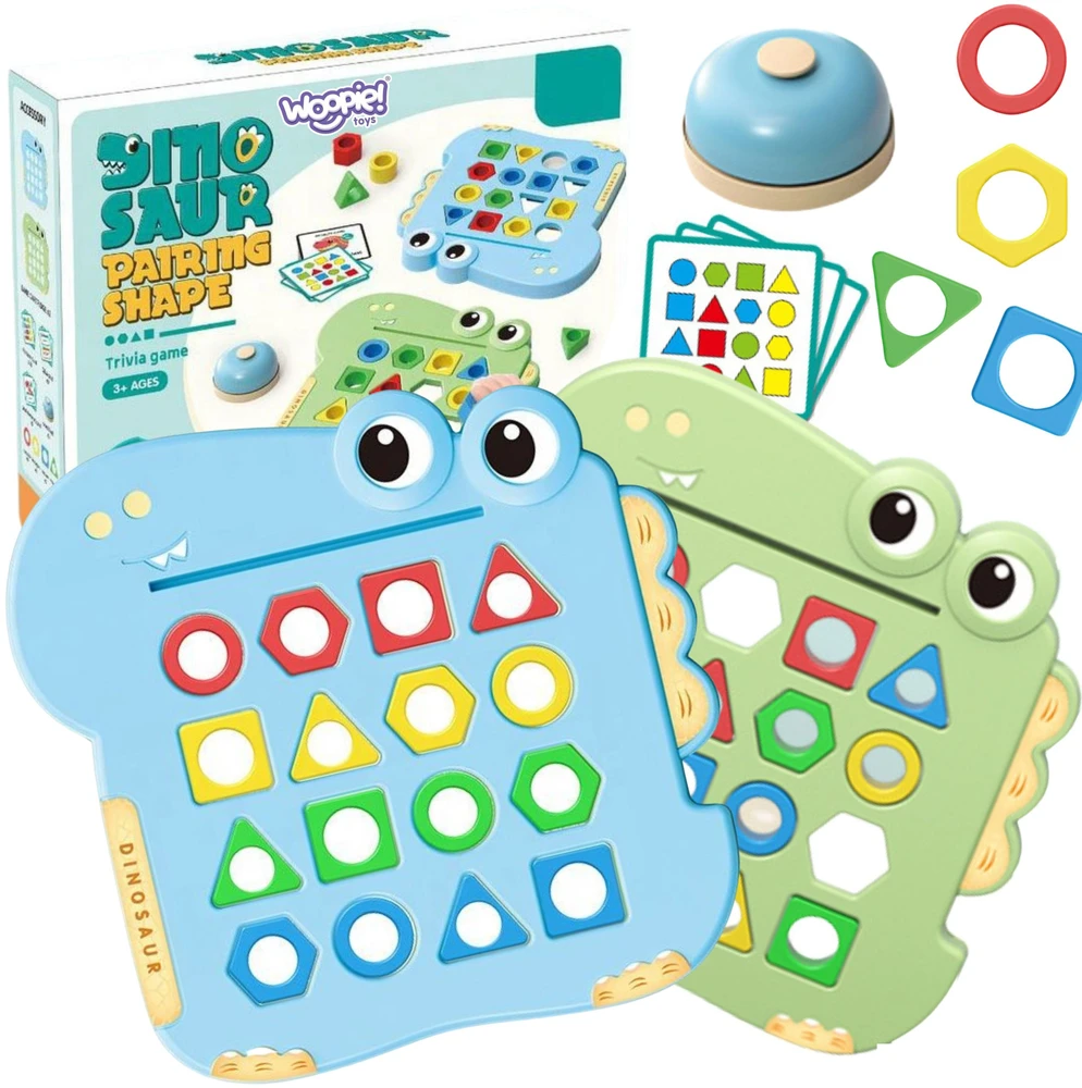 WOOPIE Žaidimas Montessori Dinozauras - Formų Atitikimo Žaidimas