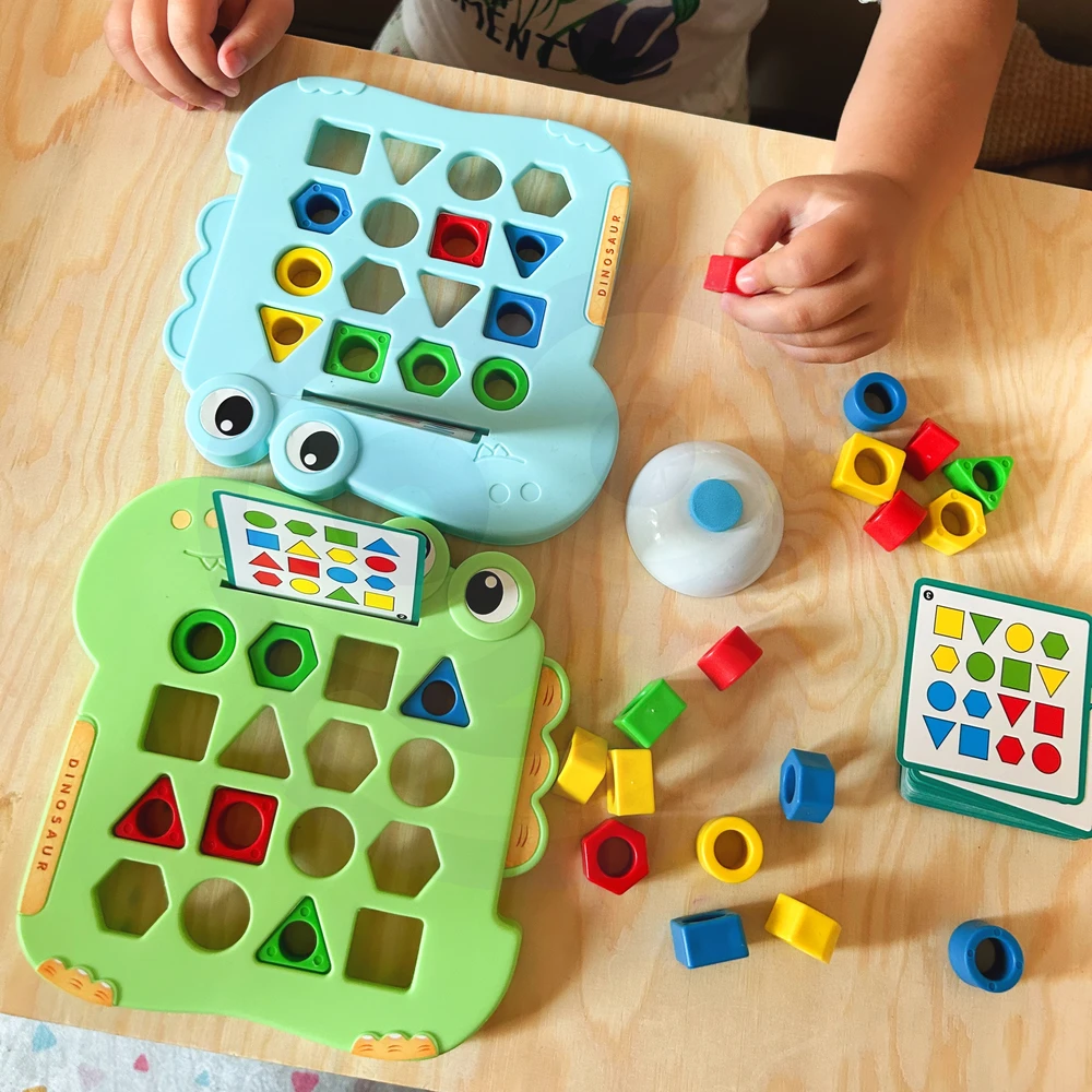 WOOPIE Žaidimas Montessori Dinozauras - Formų Atitikimo Žaidimas