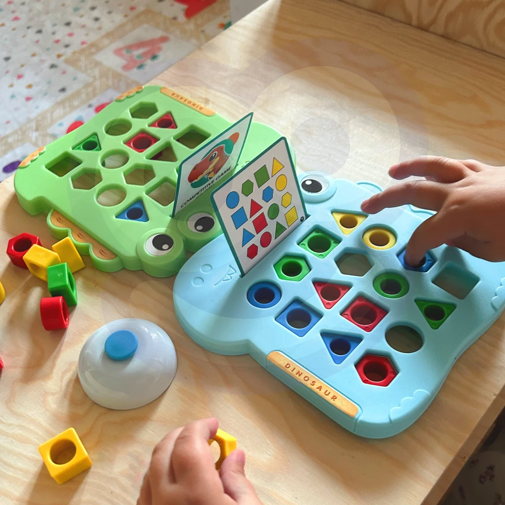 WOOPIE Žaidimas Montessori Dinozauras - Formų Atitikimo Žaidimas