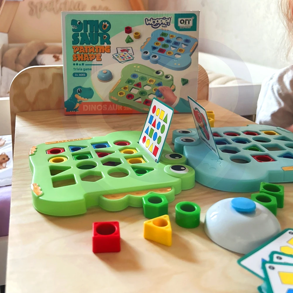 WOOPIE Žaidimas Montessori Dinozauras - Formų Atitikimo Žaidimas