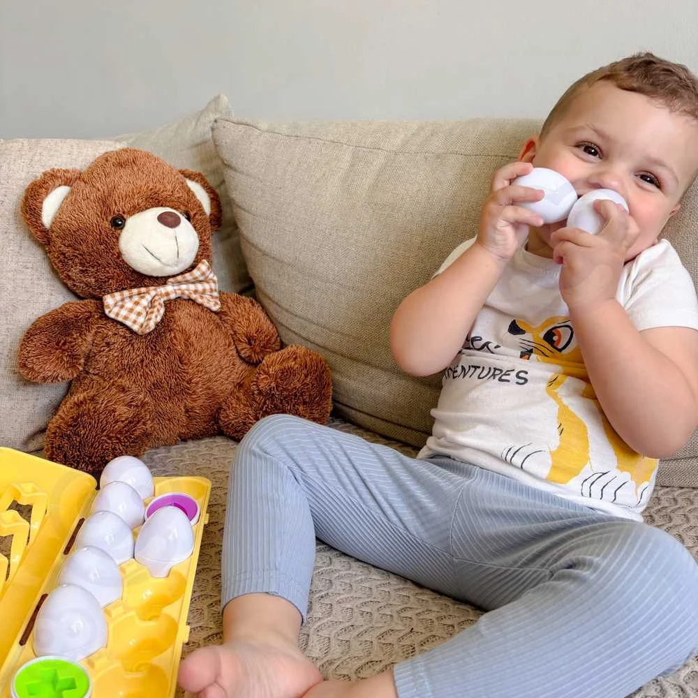 Dėlionė WOOPIE Ugdymo Žaislas Jajka Montessori - Porašyk Formas ir Spalvas