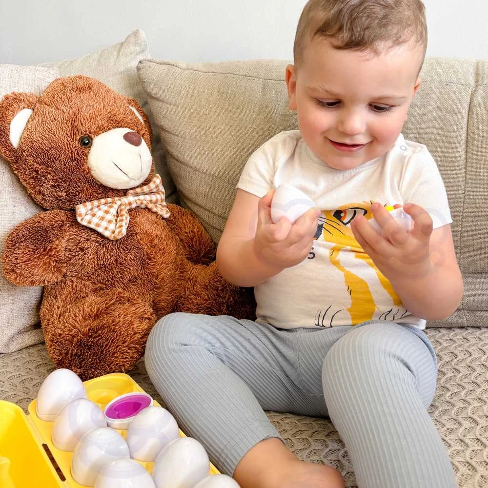 Dėlionė WOOPIE Ugdymo Žaislas Jajka Montessori - Porašyk Formas ir Spalvas