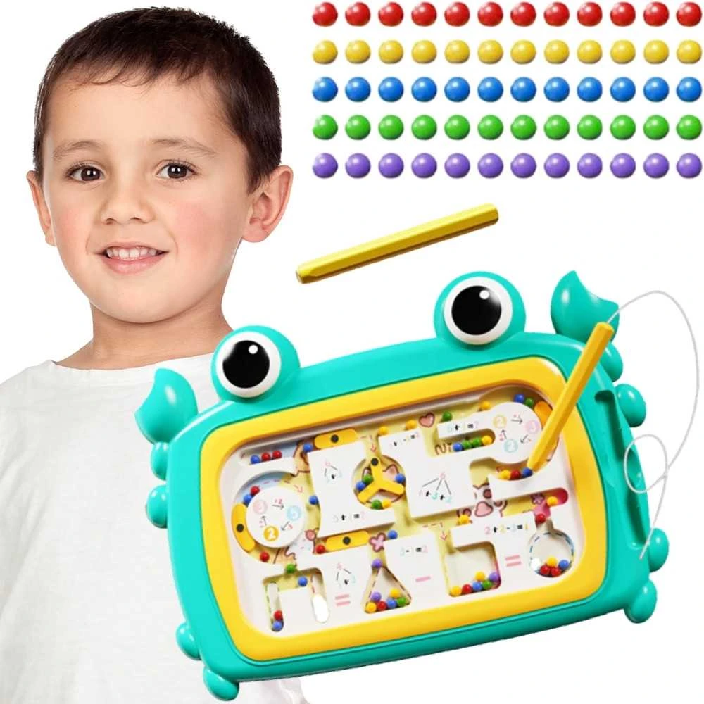 Magnetinė Montessori lavinamoji lenta su labirintu Krabas Woopie