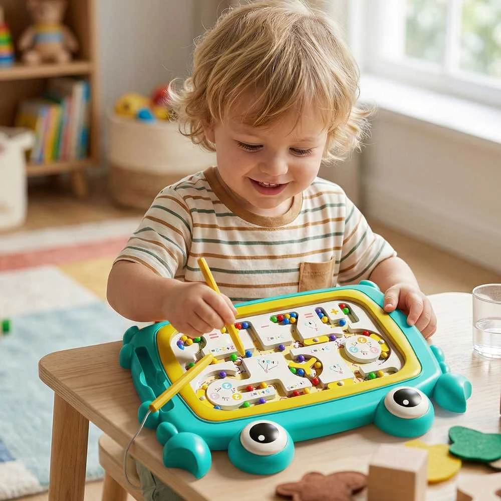 Magnetinė Montessori lavinamoji lenta su labirintu Krabas Woopie