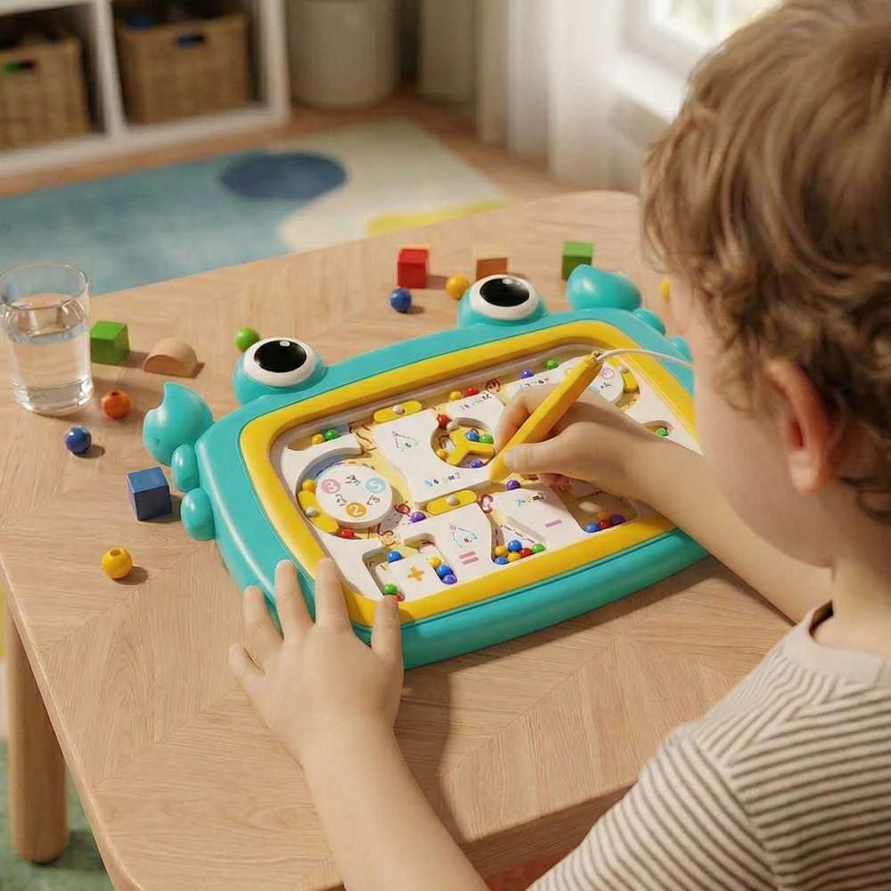 Magnetinė Montessori lavinamoji lenta su labirintu Krabas Woopie