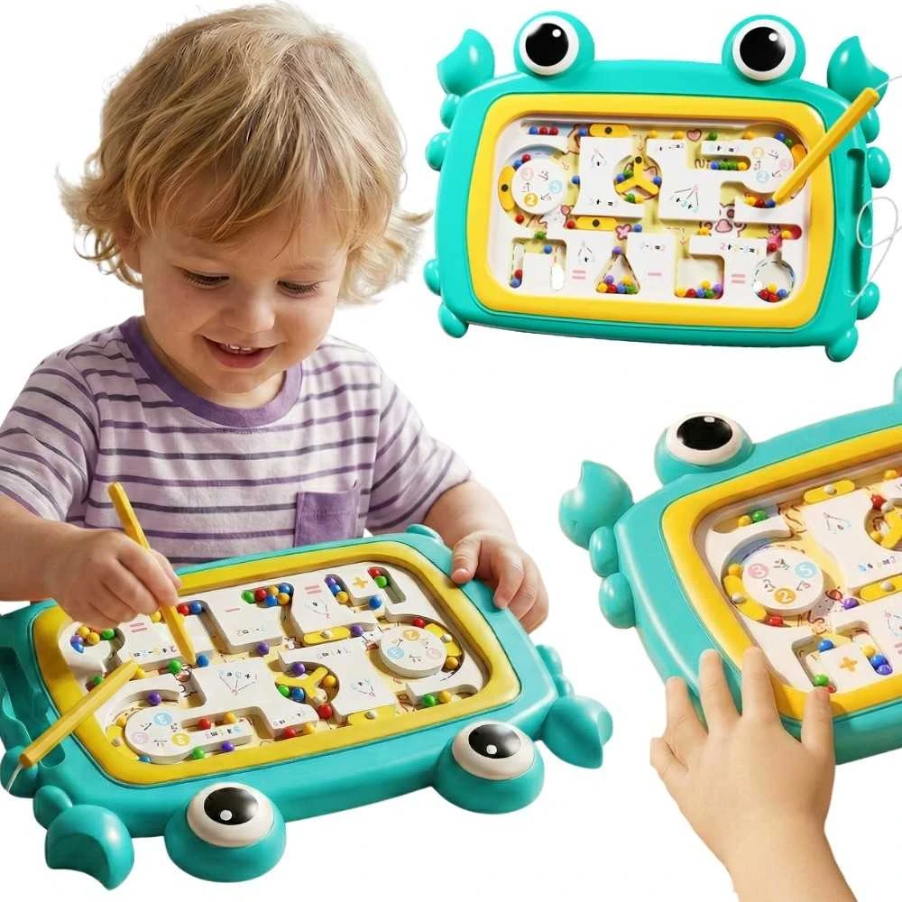 Magnetinė Montessori lavinamoji lenta su labirintu Krabas Woopie