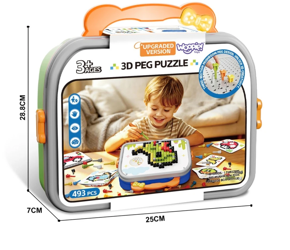 WOOPIE Montessori mozaikos dėlionė Grybai 493 dalys
