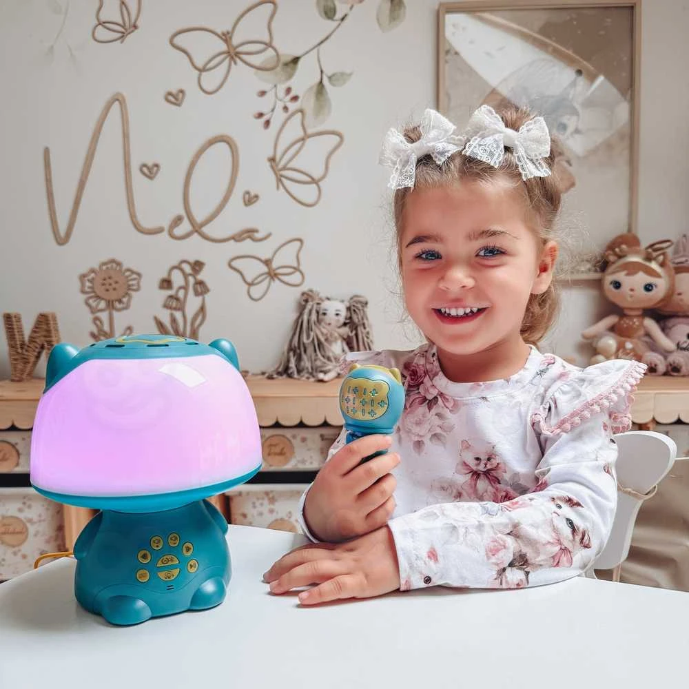 Woopie LED Lempa Su Garsiakalbiu, Kostiumuotuvo Mikrofonu, Turkuoline