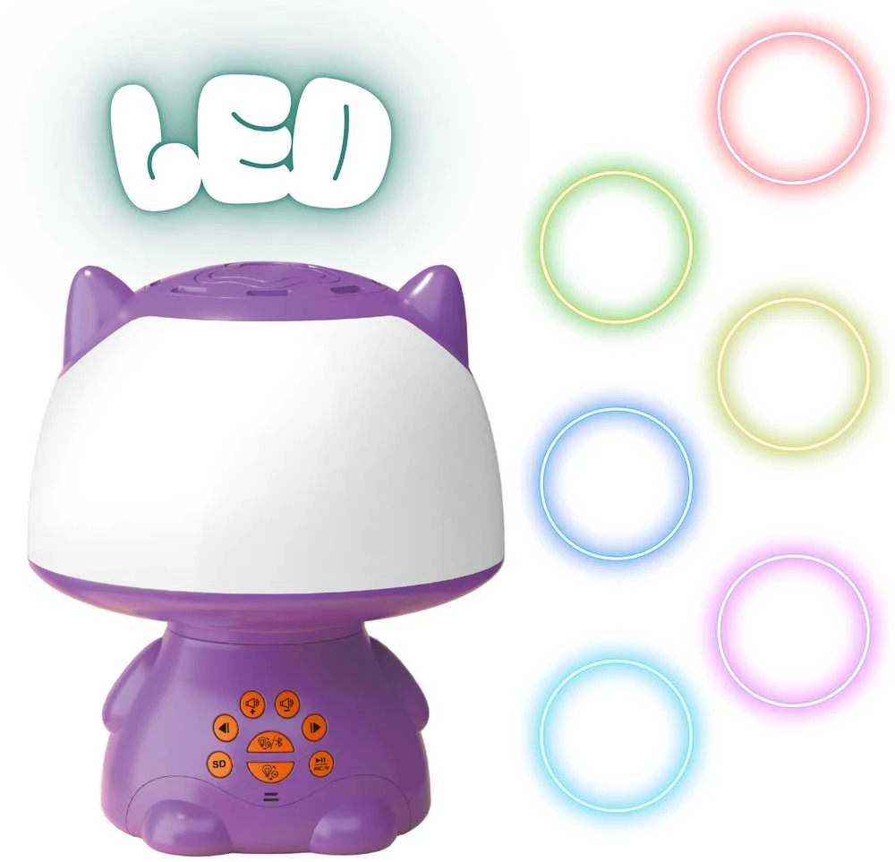 Woopie Multifunkcinė Lempa RGB Garsiakalbis Bluetooth Karaoke Moduliatorius Violetinė