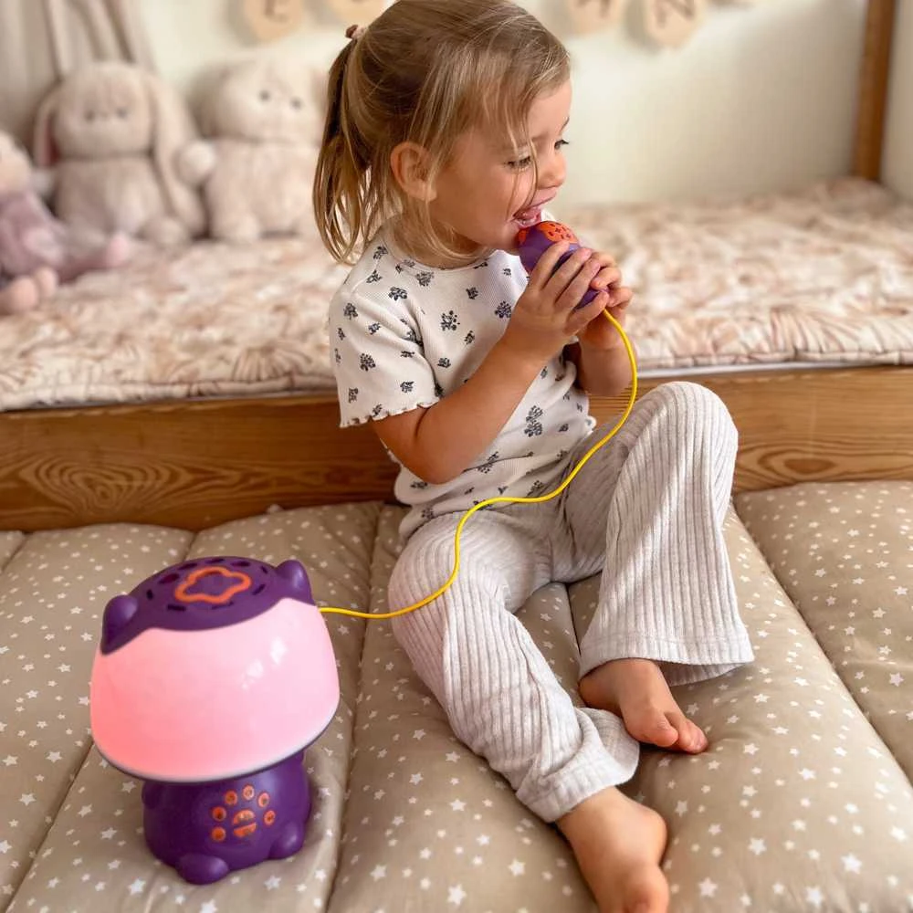 Woopie Multifunkcinė Lempa RGB Garsiakalbis Bluetooth Karaoke Moduliatorius Violetinė