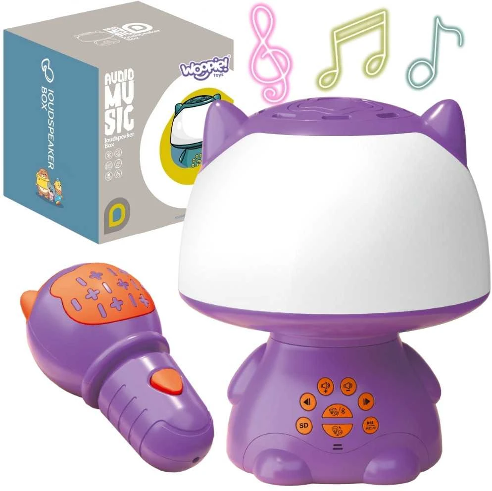 Woopie Multifunkcinė Lempa RGB Garsiakalbis Bluetooth Karaoke Moduliatorius Violetinė