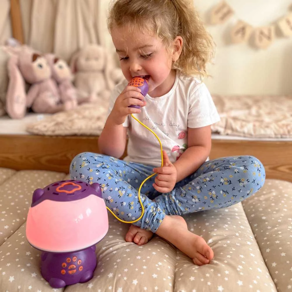 Woopie Multifunkcinė Lempa RGB Garsiakalbis Bluetooth Karaoke Moduliatorius Violetinė