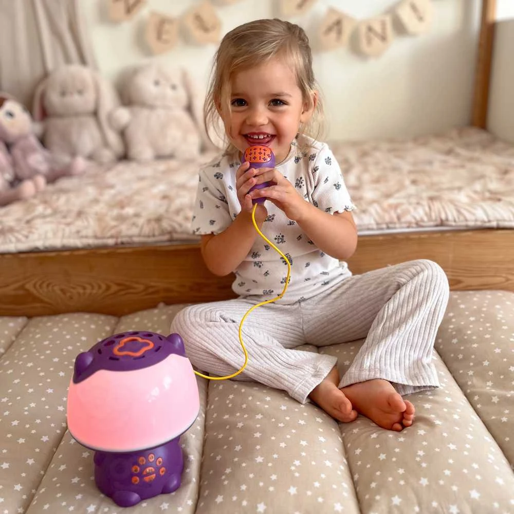Woopie Multifunkcinė Lempa RGB Garsiakalbis Bluetooth Karaoke Moduliatorius Violetinė