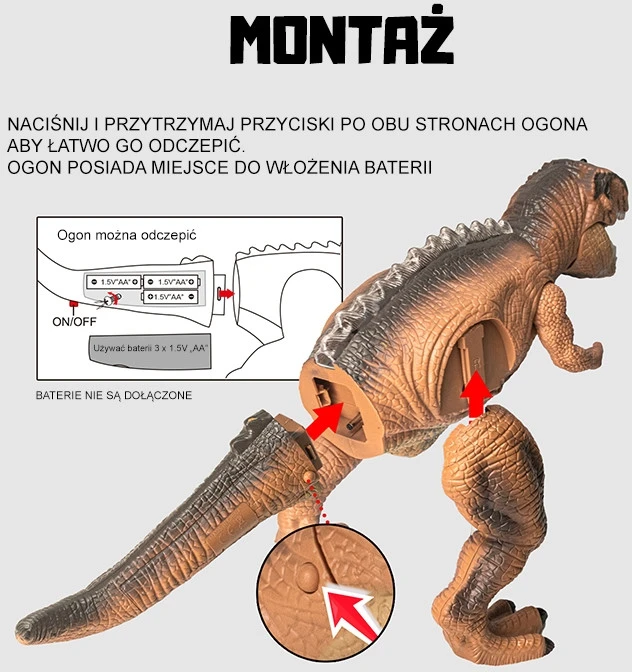 Woopie Nuotolinis Dinozauras T-Rex Su Judančiais Elementais