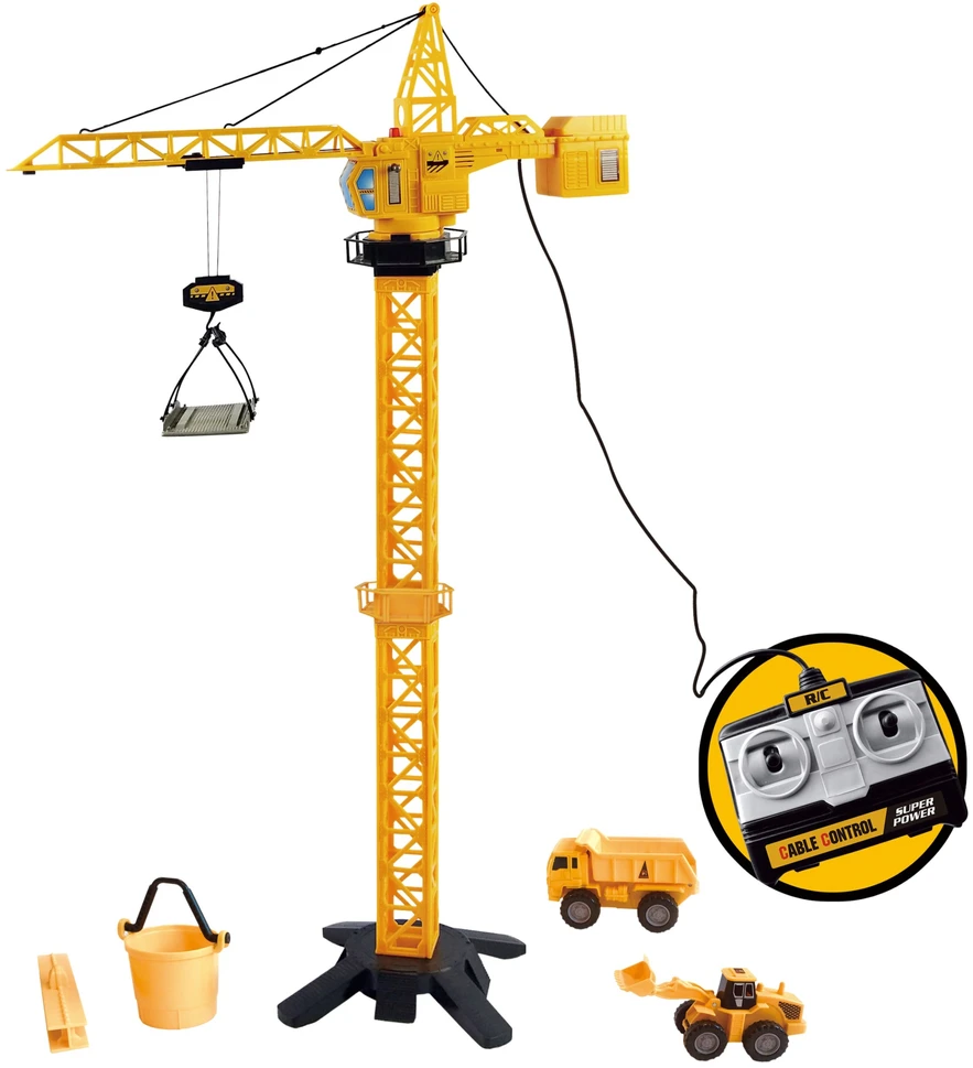 WOOPIE Nuotolinio valdymo kranas 103 cm Nuotolinio valdymo sunkvežimis-ekskavatorius + 4 priedai.