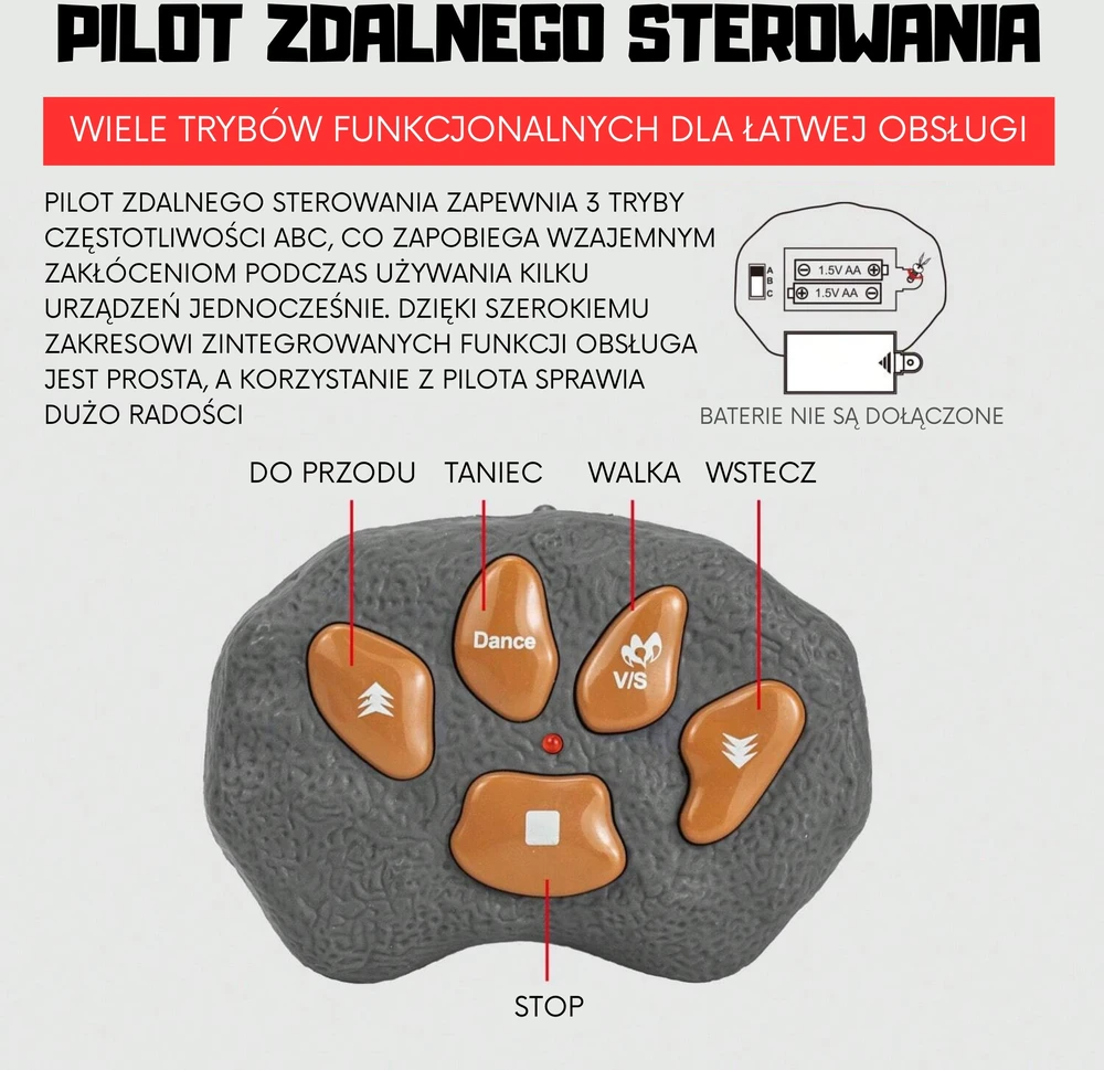 Woopie RC Robotas Dinozauras Stegozauras su nuotolinio valdymo funkcija