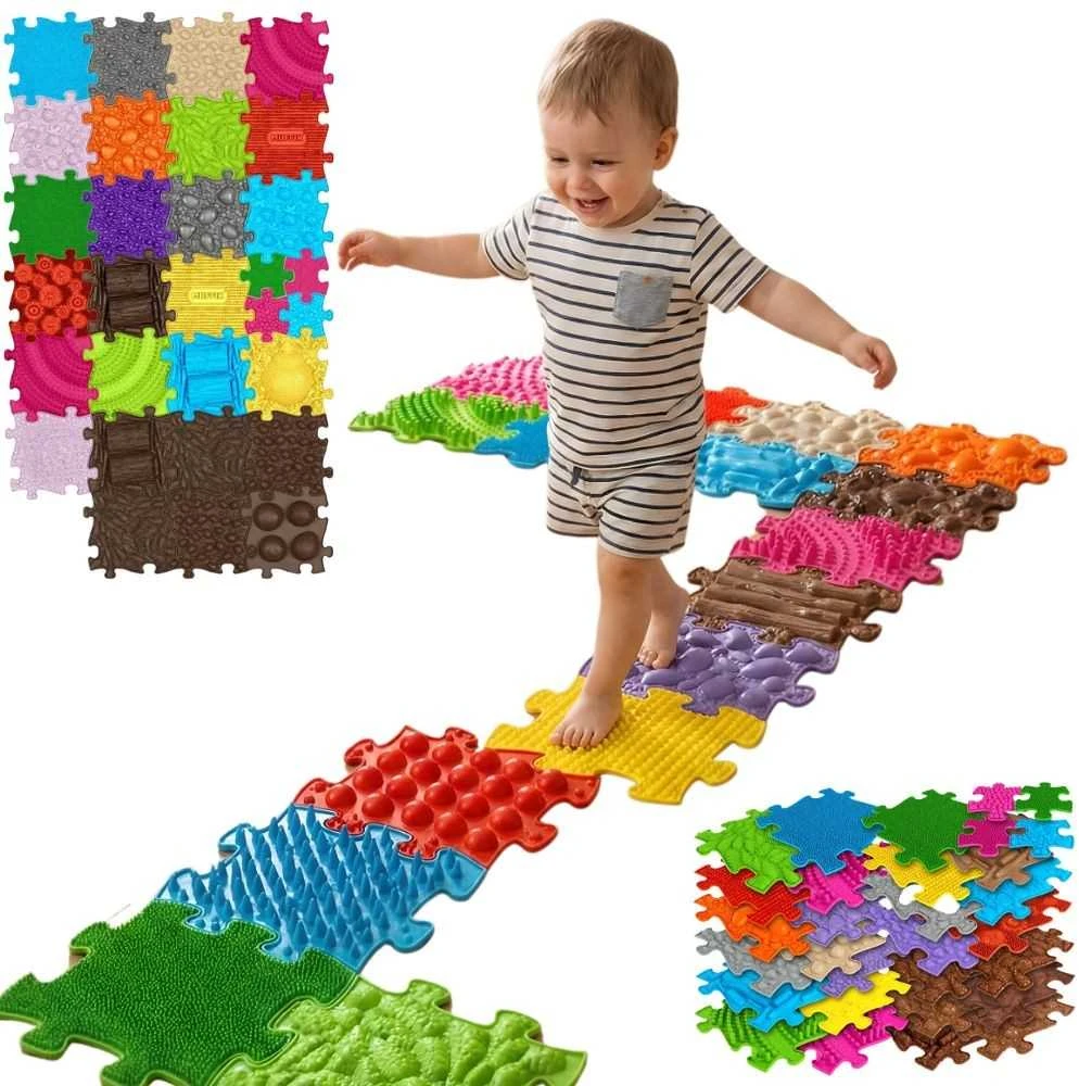 WOOPIE ortopedinis sensorinis kilimėlis Royal Puzzle 26 detalės + 4 mažos