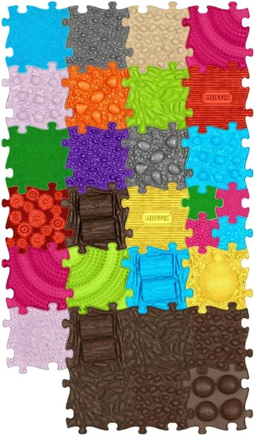 WOOPIE ortopedinis sensorinis kilimėlis Royal Puzzle 26 detalės + 4 mažos