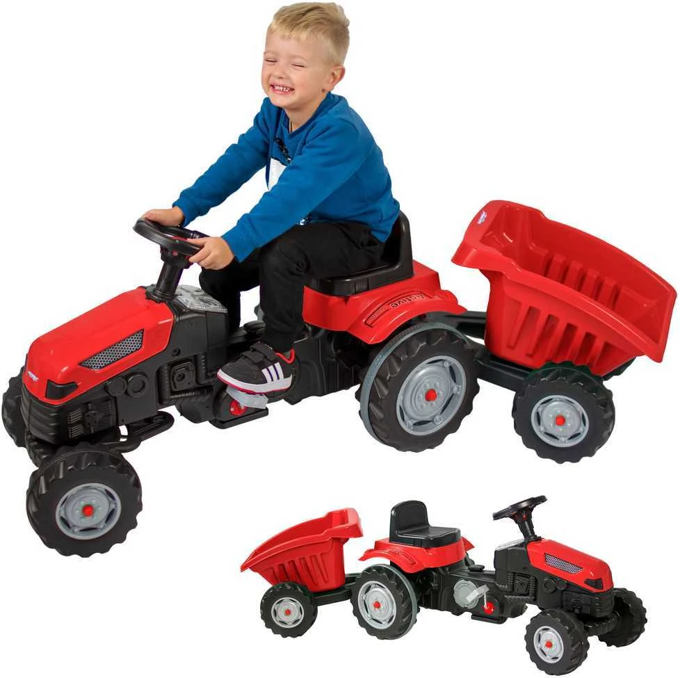 Woopie Pedalinė Traktorius Farmer GoTrac MAXI su Priekaba