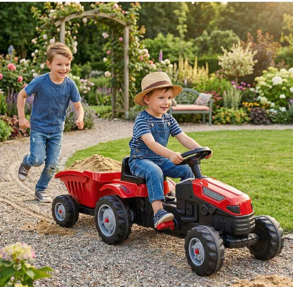 Woopie Pedalinė Traktorius Farmer GoTrac MAXI su Priekaba