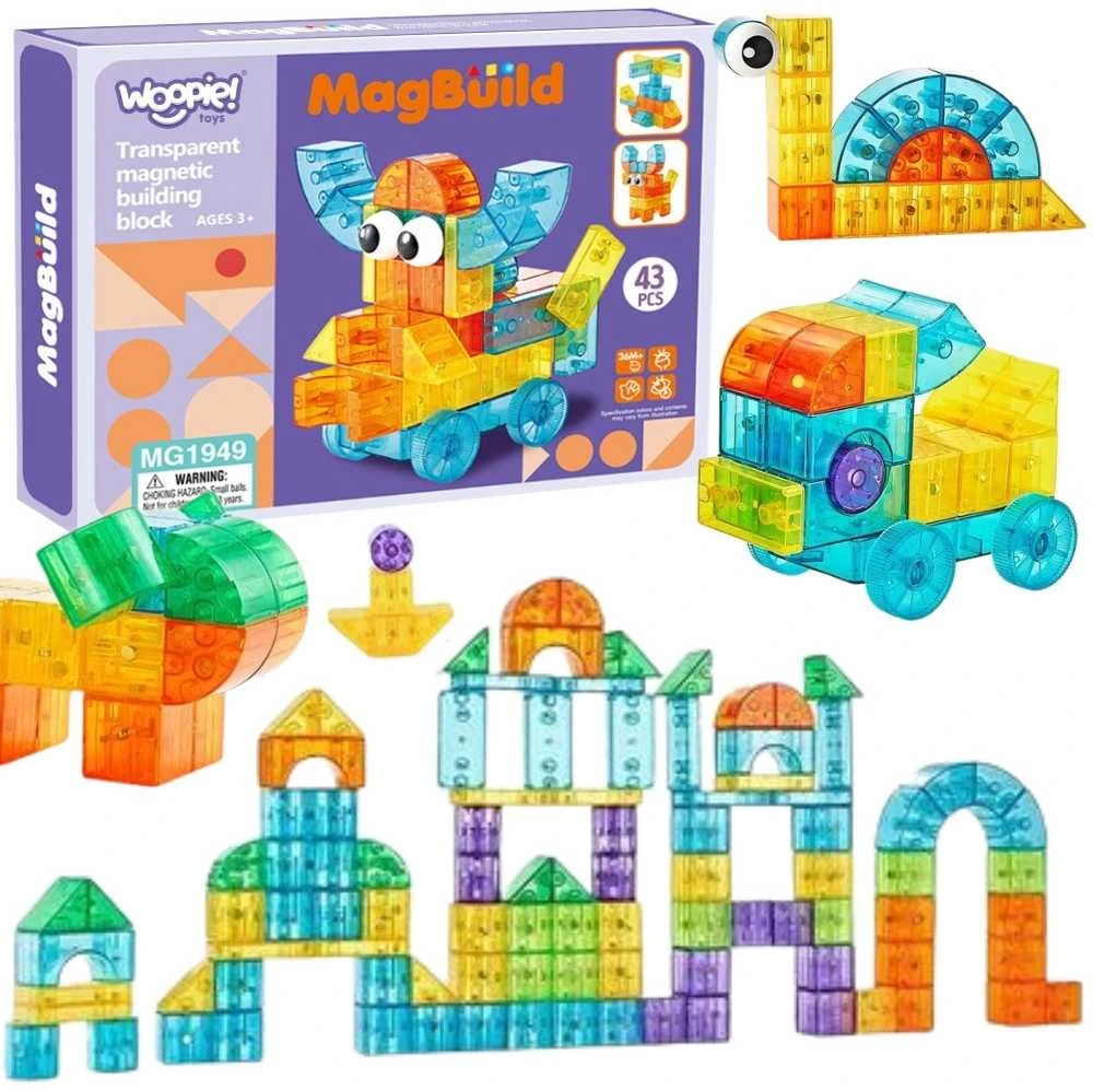 WOOPIE Skaidrios Magnetinės Konstrukcinės Kaladėlės