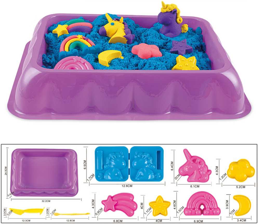 Woopie Kinetinio smėlio rinkinys 0,6kg Vienaragiai