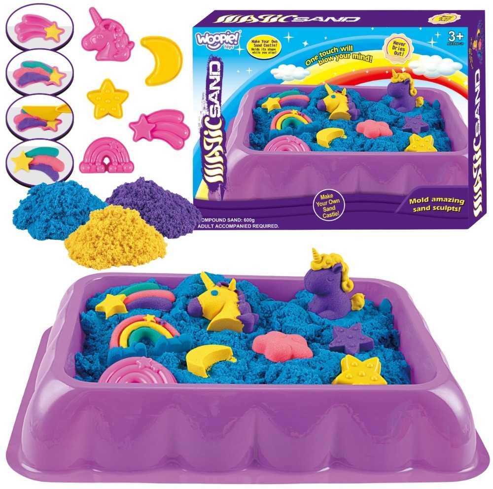 Woopie Kinetinio smėlio rinkinys 0,6kg Vienaragiai