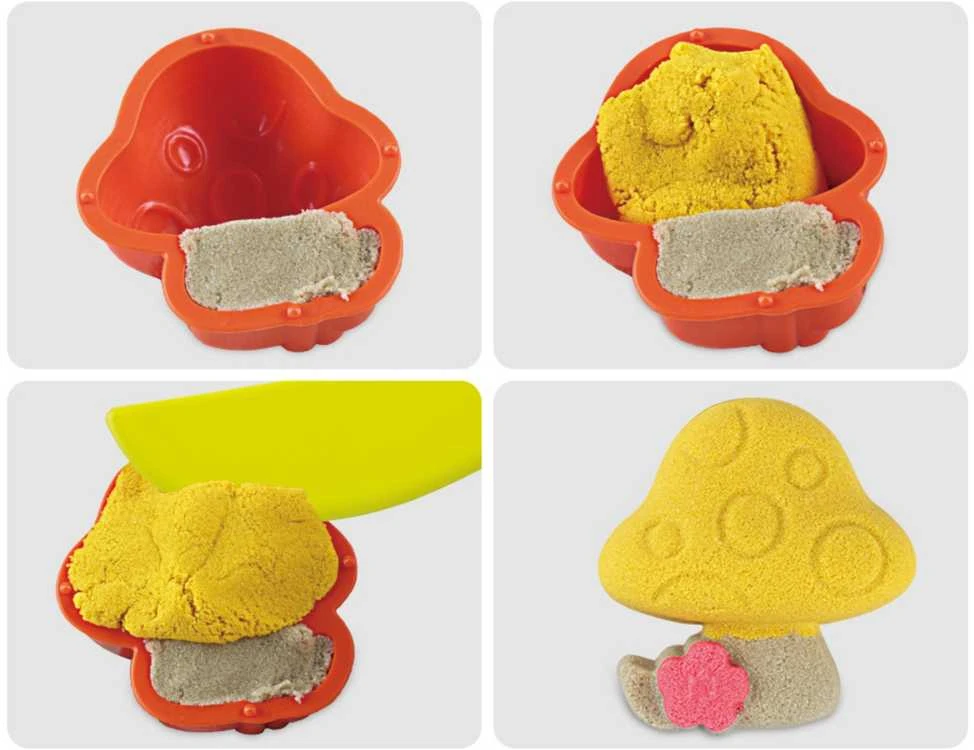 Woopie Kinetinis Smėlis 0,8kg Rinkinys su Formelėmis + Smėlio Dėžė