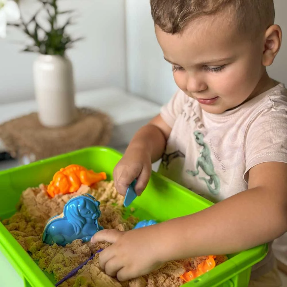 Woopie Kinetinis Smėlis 1,5kg XXL ZOO Safari Rinkinys su Formelėmis