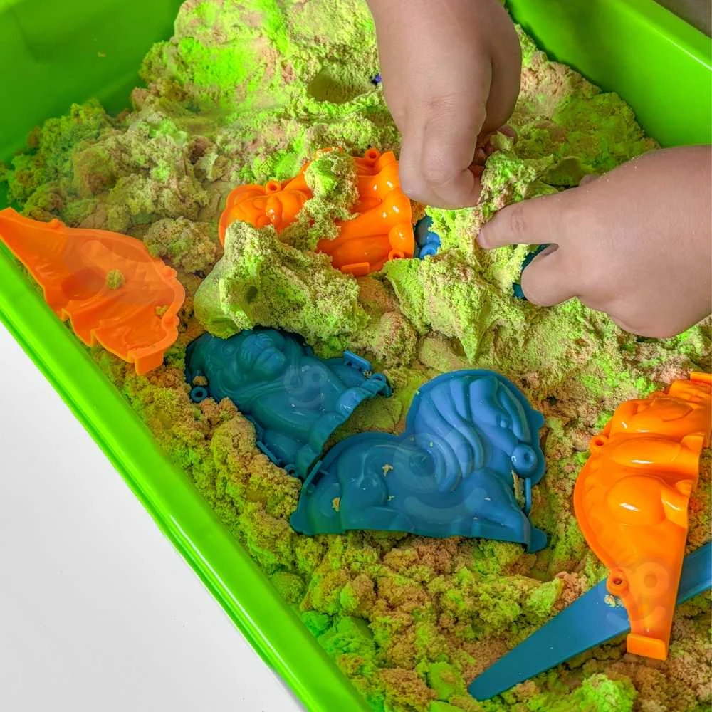 Woopie Kinetinis Smėlis 1,5kg XXL ZOO Safari Rinkinys su Formelėmis