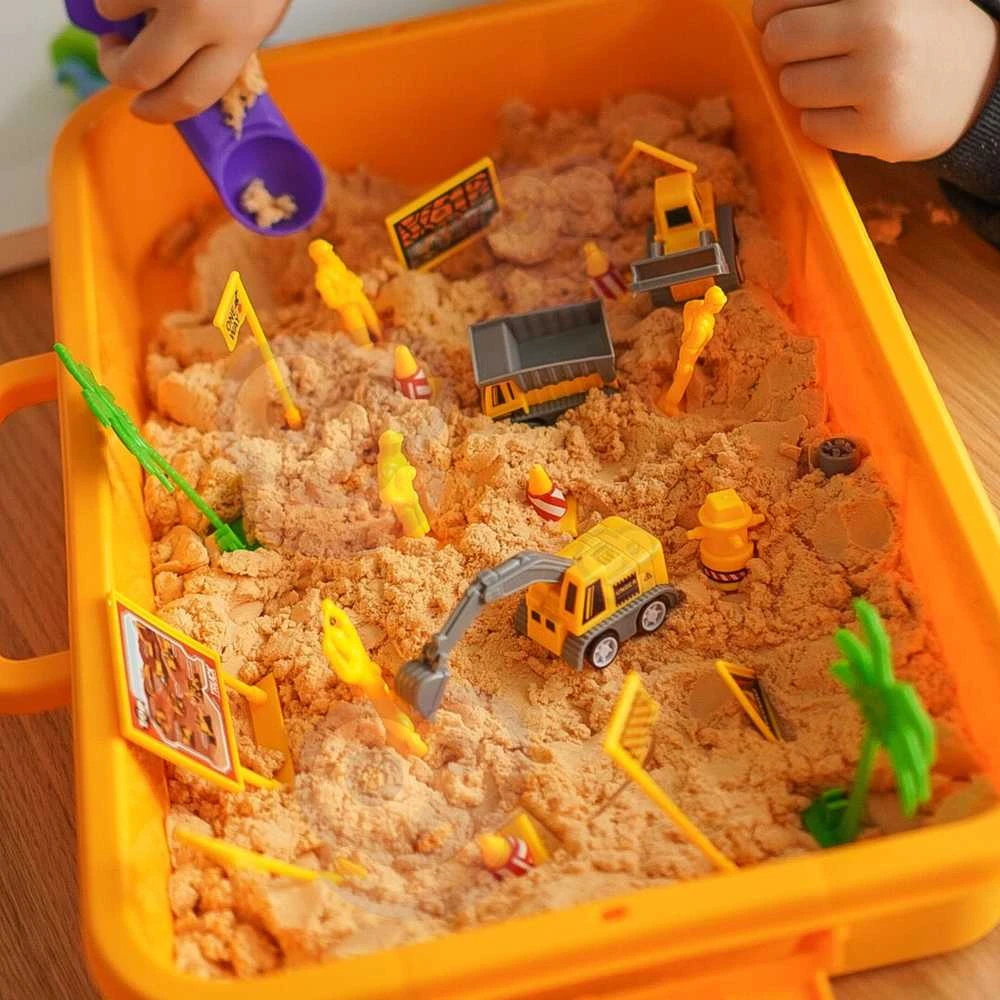 Woopie Kinetinio smėlio rinkinys XXL Statybų aikštelė 1,5kg