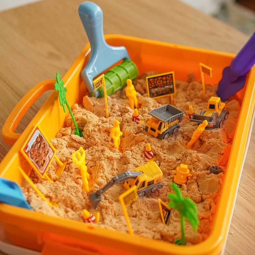 Woopie Kinetinio smėlio rinkinys XXL Statybų aikštelė 1,5kg
