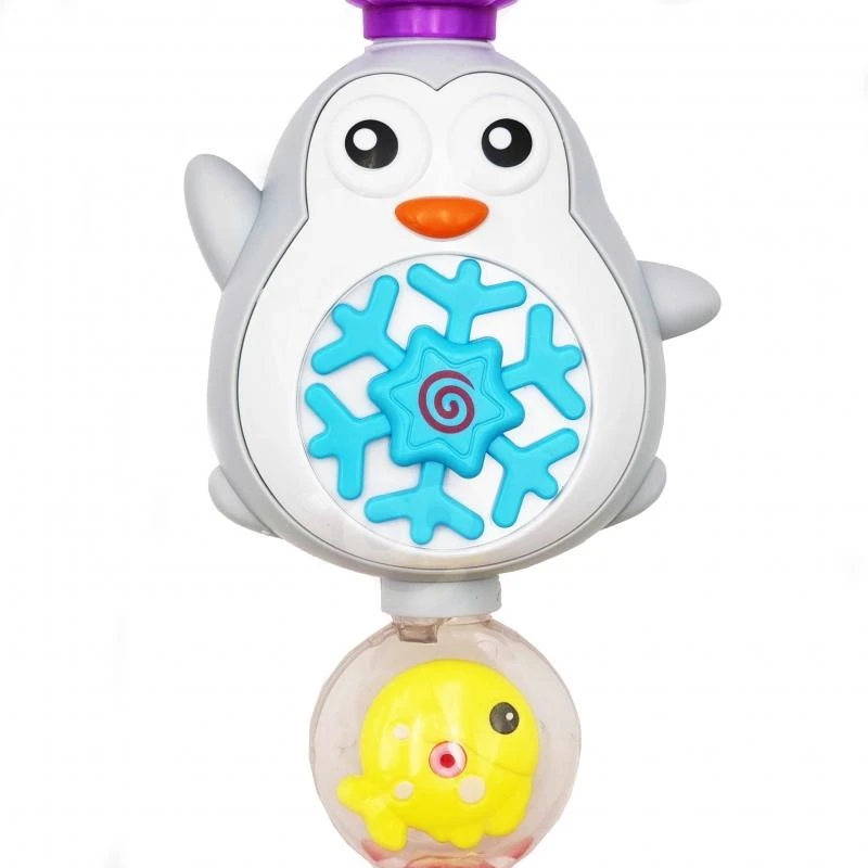 Woopie Baby „Woopie Penguin“ vandens žaislas voniai, žvejybos ritė + perpildymo taurė