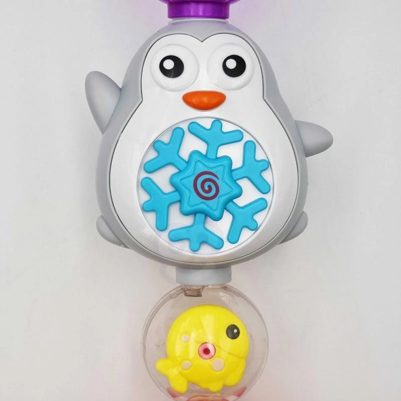 Woopie Baby „Woopie Penguin“ vandens žaislas voniai, žvejybos ritė + perpildymo taurė