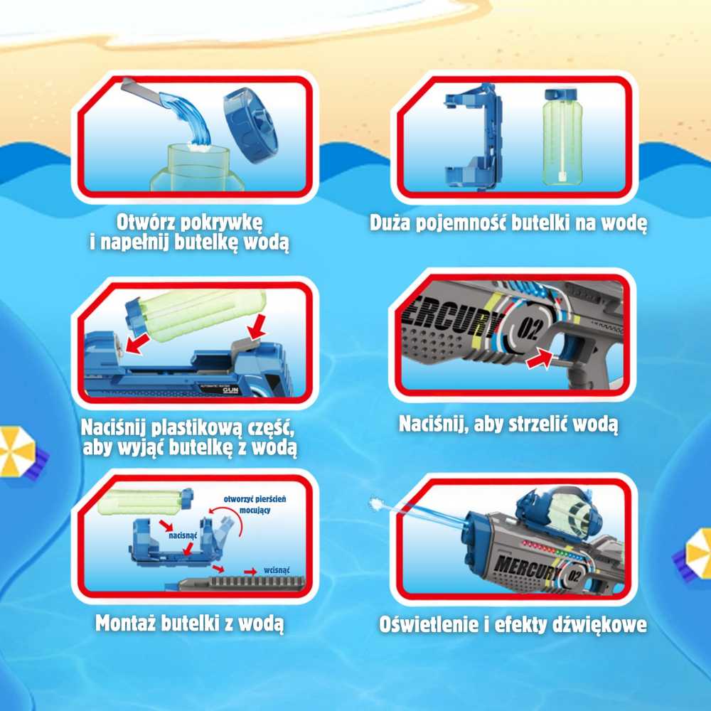 Elektrinis vandens pistoletas Woopie Mercury 02