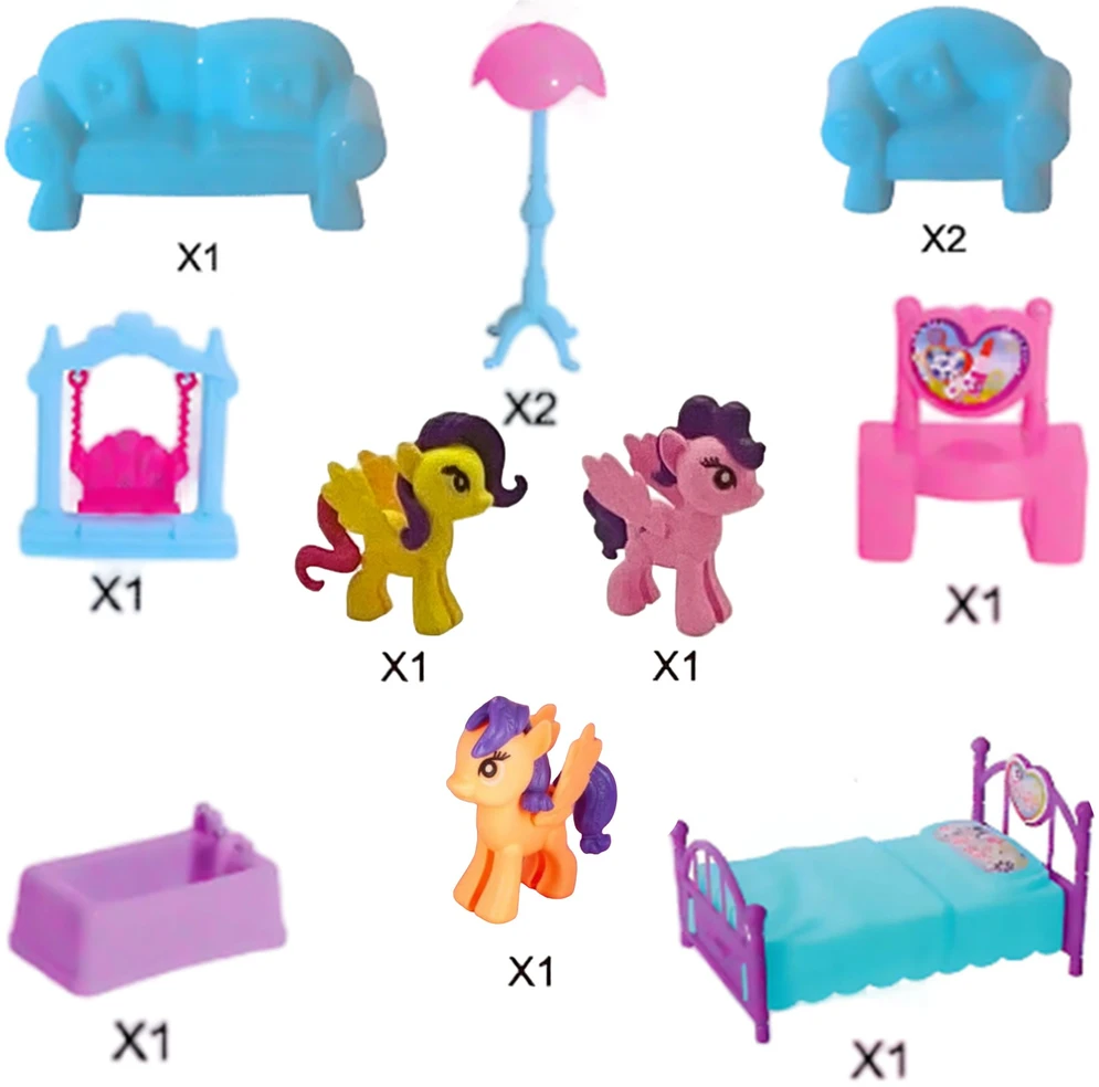 WOOPIE Lėlių Namelis PONI FANTASY VILLA 120 el.