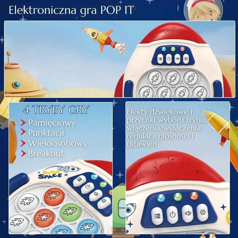 WOOPIE 52296 Žaidimas Rocket POP-it raudonas