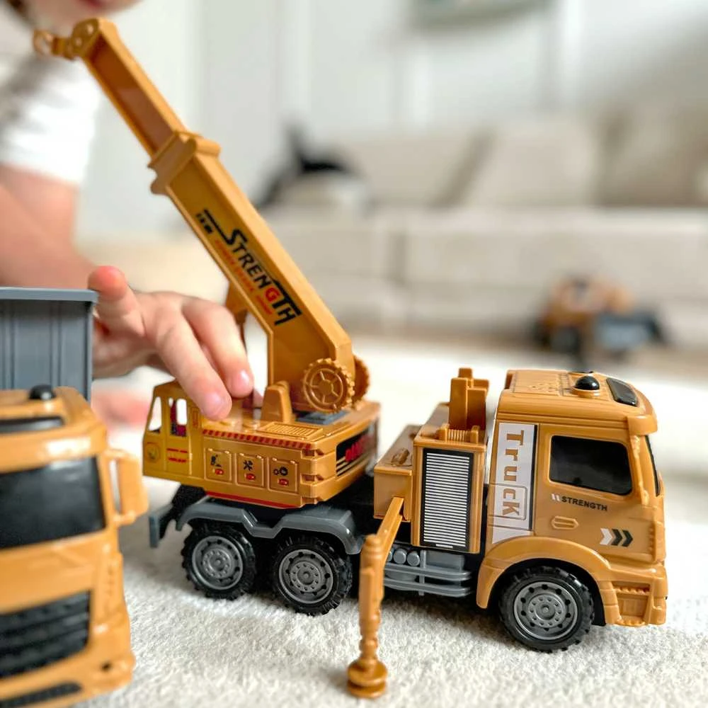 Woopie Statybinių sunkvežimių rinkinys XXL su judančiomis dalimis, 6 dalys