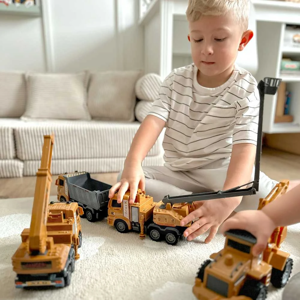 Woopie Statybinių sunkvežimių rinkinys XXL su judančiomis dalimis, 6 dalys