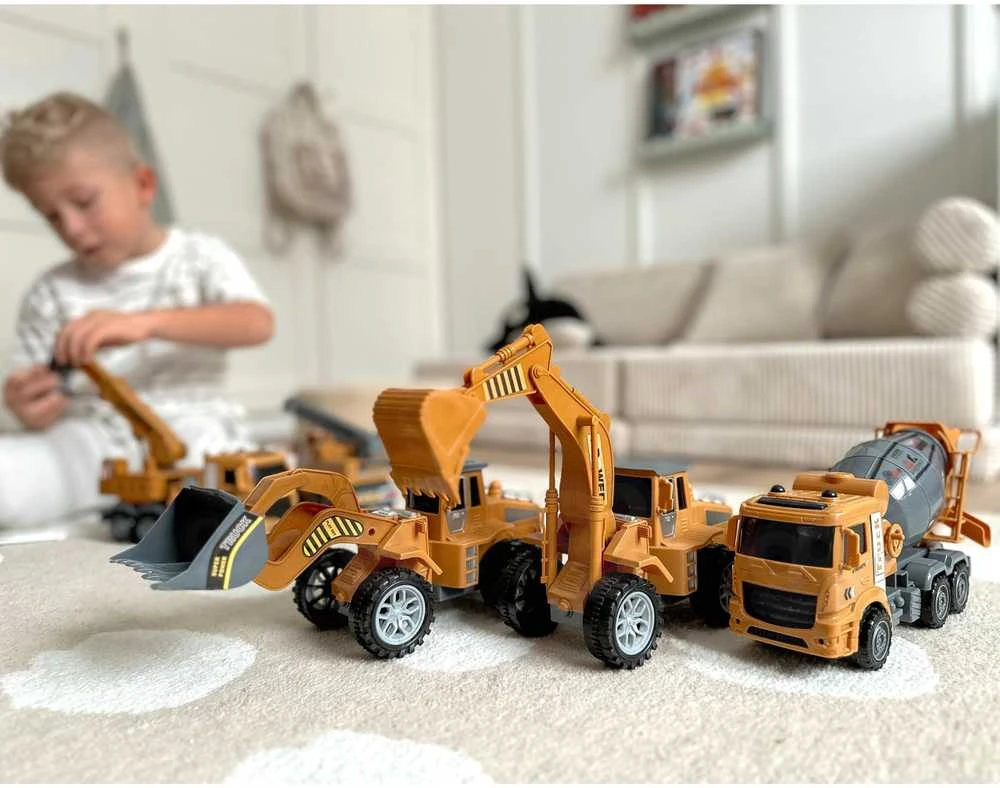 Woopie Statybinių sunkvežimių rinkinys XXL su judančiomis dalimis, 6 dalys