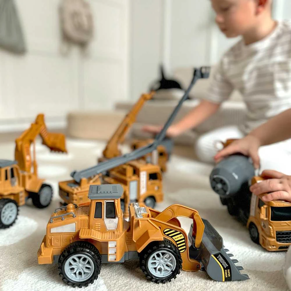 Woopie Statybinių sunkvežimių rinkinys XXL su judančiomis dalimis, 6 dalys