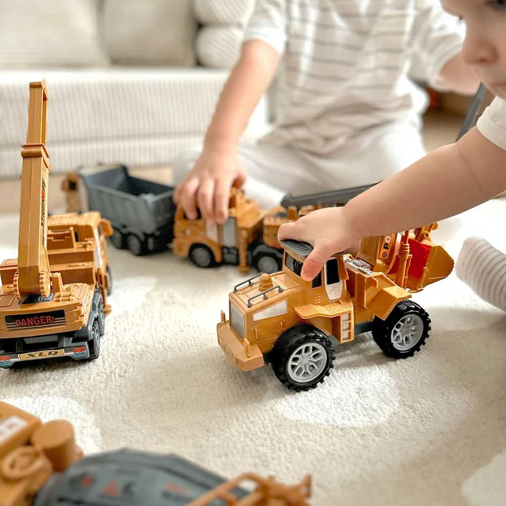 Woopie Statybinių sunkvežimių rinkinys XXL su judančiomis dalimis, 6 dalys