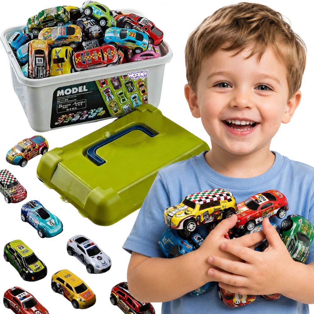 WOOPIE Automobilių modelių rinkinys 50 vnt. + Žemėlapis