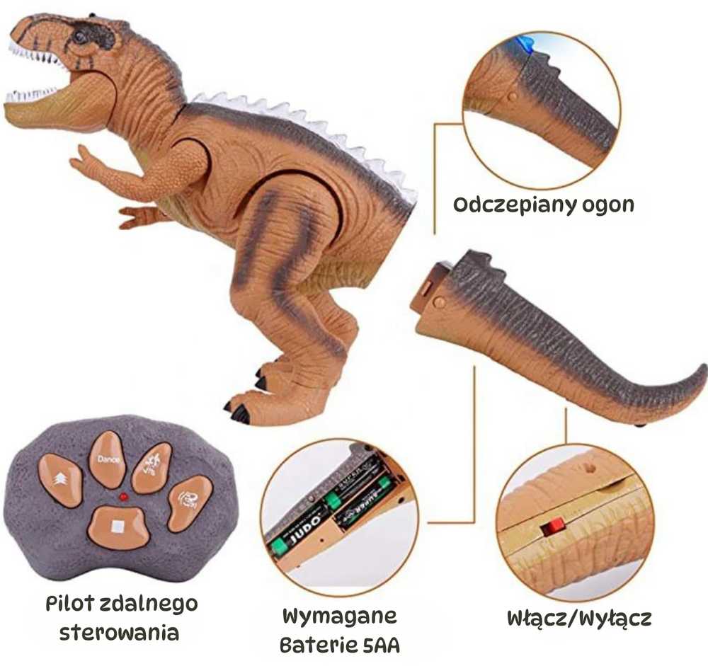 Nuotoliniu būdu valdomas dinozauras Tyrannosaurus Rex WOOPIE