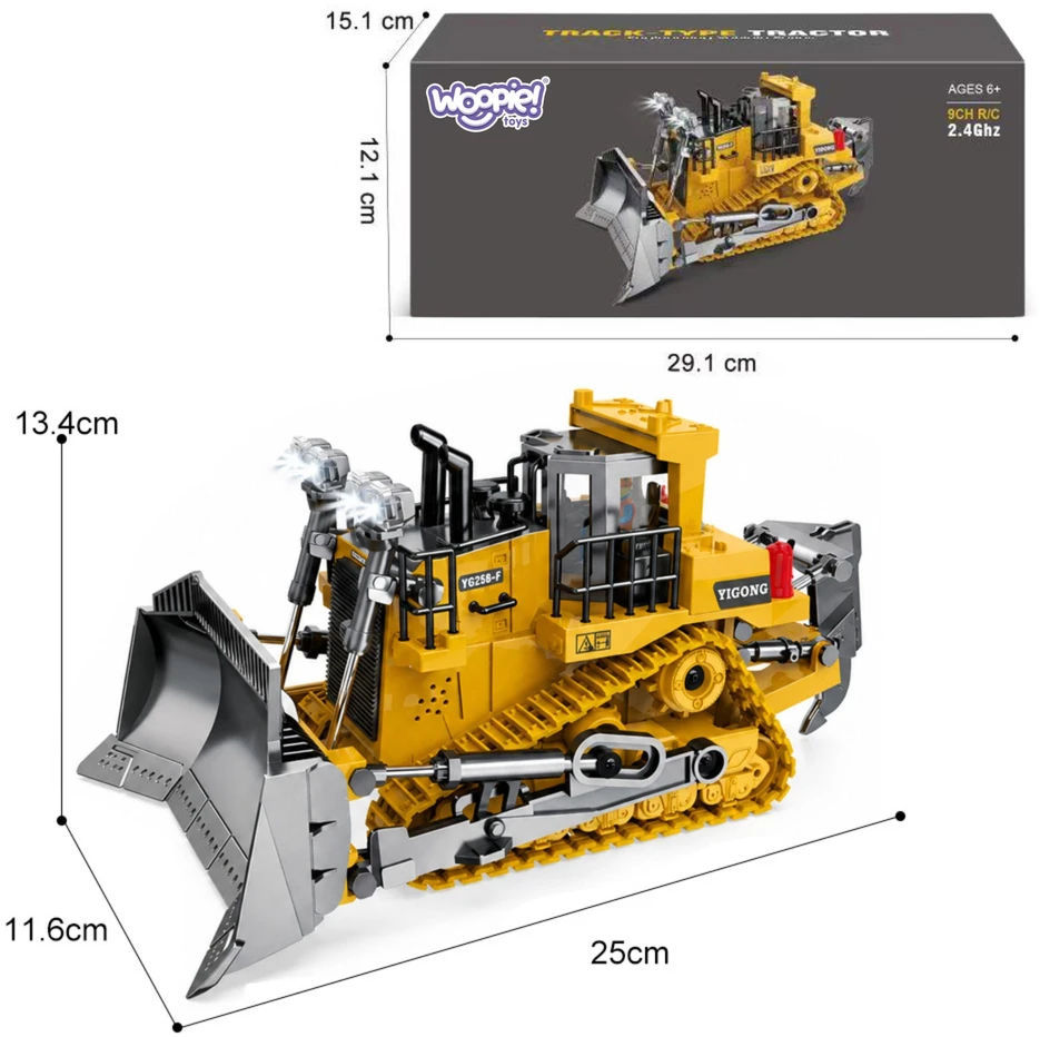 WOOPIE Remote Controlled Construction Bulldozer RC Bulldozer Sound Light