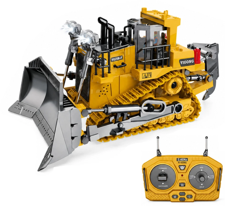 WOOPIE Remote Controlled Construction Bulldozer RC Bulldozer Sound Light
